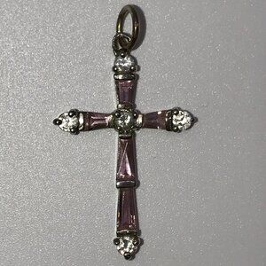 Sterling Silver Rhinestone Cross Pendant